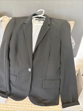 Ambiance Black Single-Button Women's Blazer